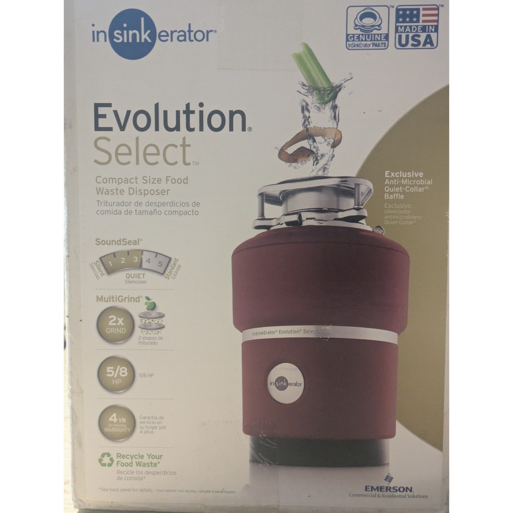 InSinkErator Evolution Select 5/8 HP Food Waste Disposer New